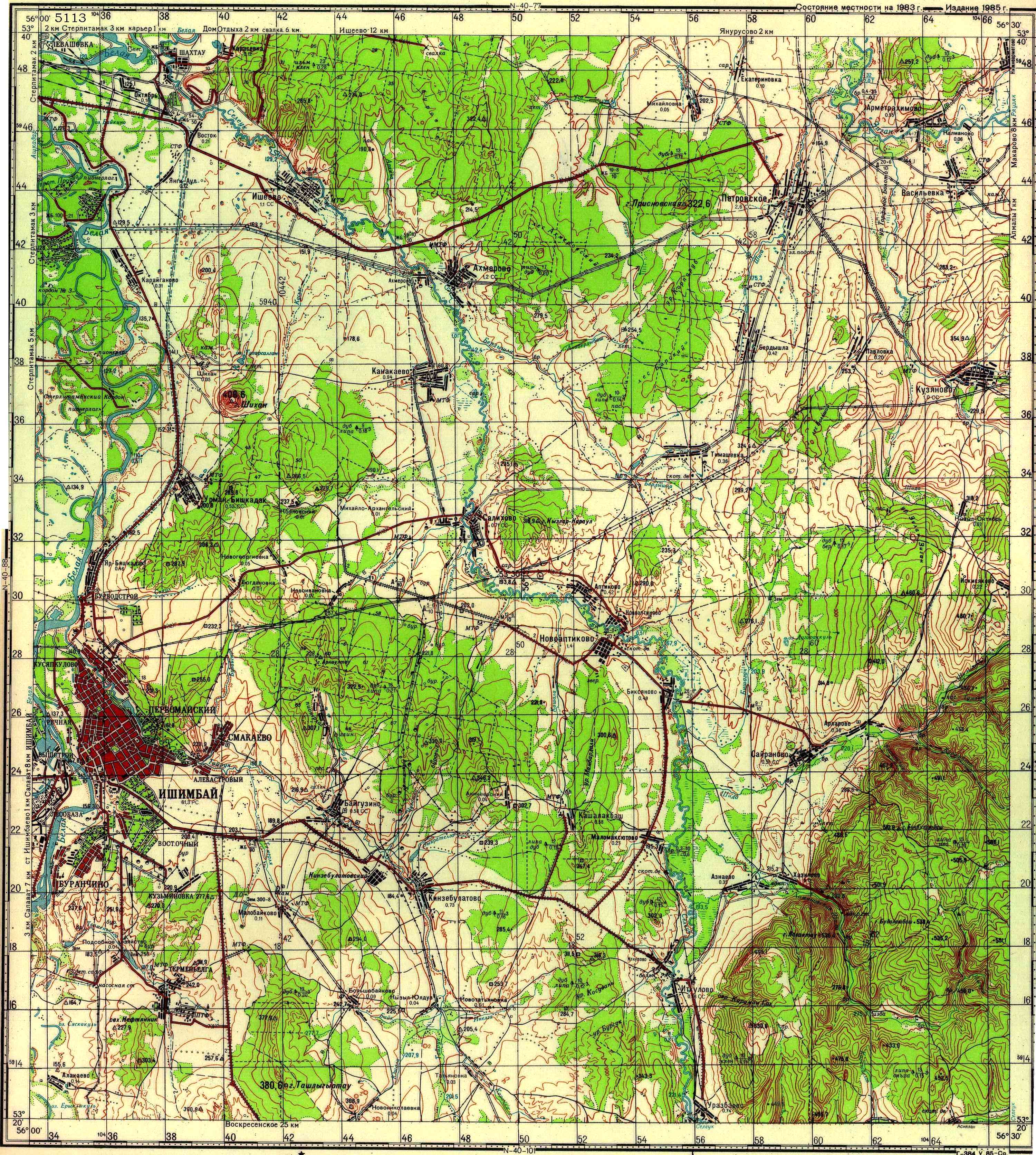 Топографическая карта лиски 1 25000